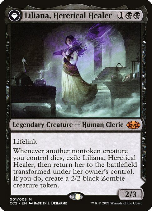 Liliana, Heretical Healer // Liliana, Defiant Necromancer from Commander Collection: Black