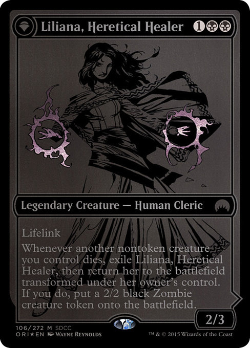 Liliana, Heretical Healer // Liliana, Defiant Necromancer from San Diego Comic-Con 2015