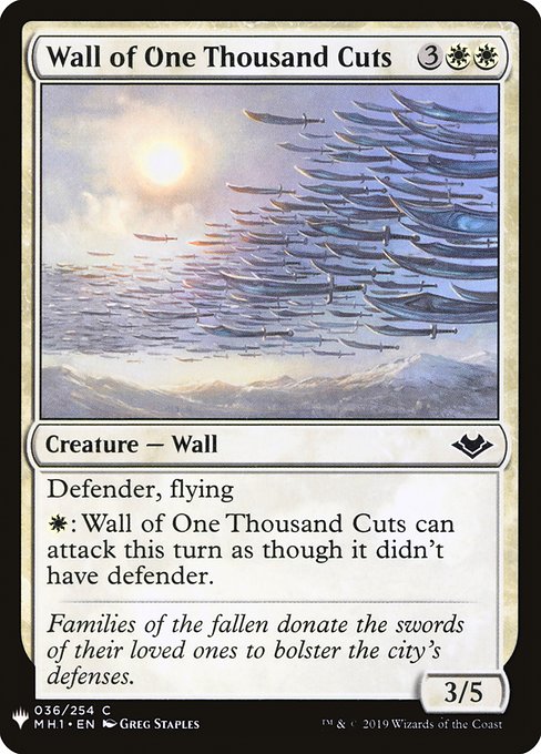 Wall of One Thousand Cuts from The List