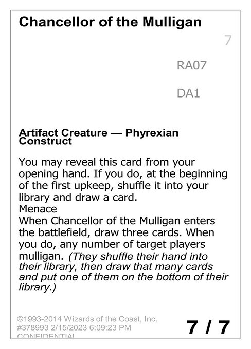 Chancellor of the Mulligan highlighted card art