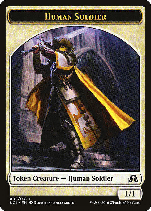 Human Soldier from Shadows over Innistrad Tokens