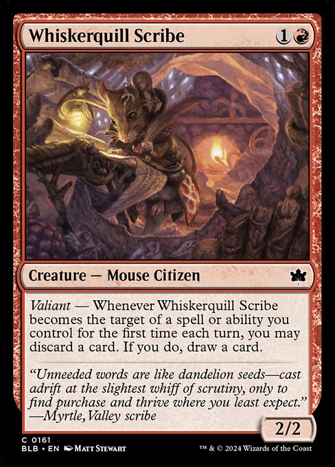 Whiskerquill Scribe highlighted card art