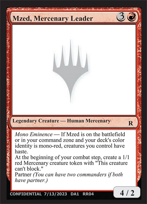 Mzed, Mercenary Leader highlighted card art