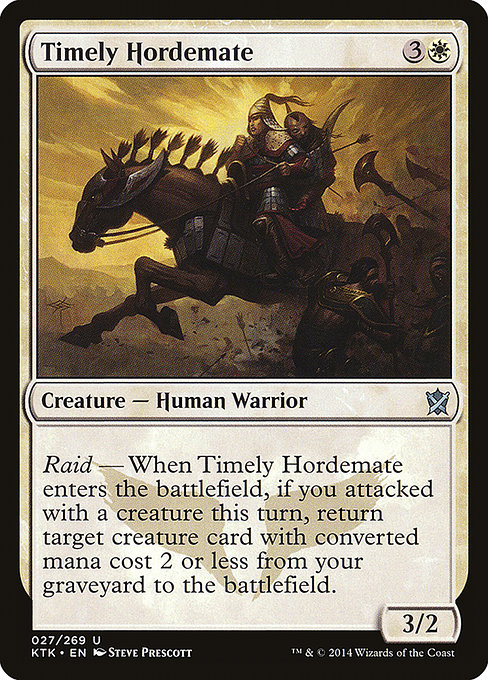 Timely Hordemate highlighted card art