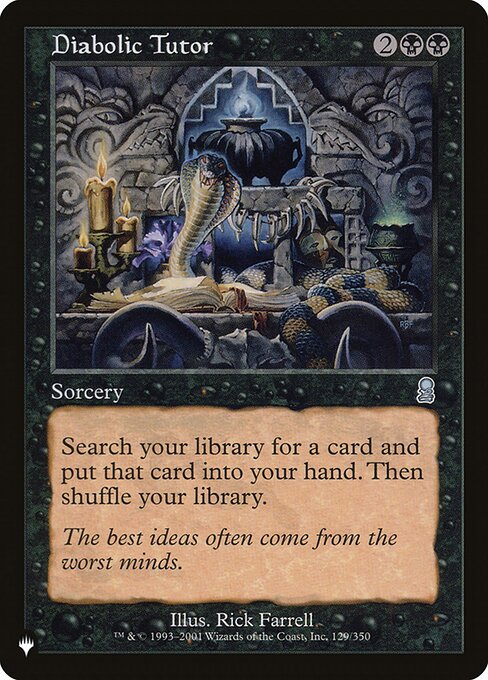 Diabolic Tutor highlighted card art