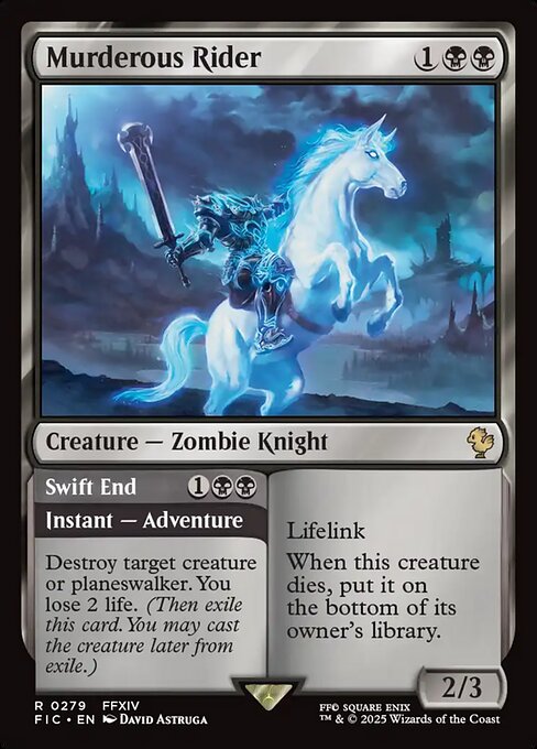 Murderous Rider // Swift End highlighted card art