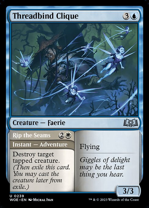 Threadbind Clique // Rip the Seams highlighted card art