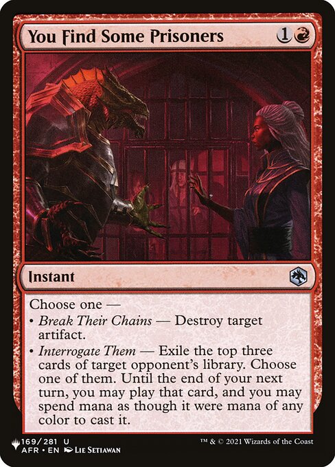 You Find Some Prisoners highlighted card art