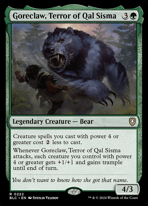 Goreclaw, Terror of Qal Sisma from Bloomburrow Commander