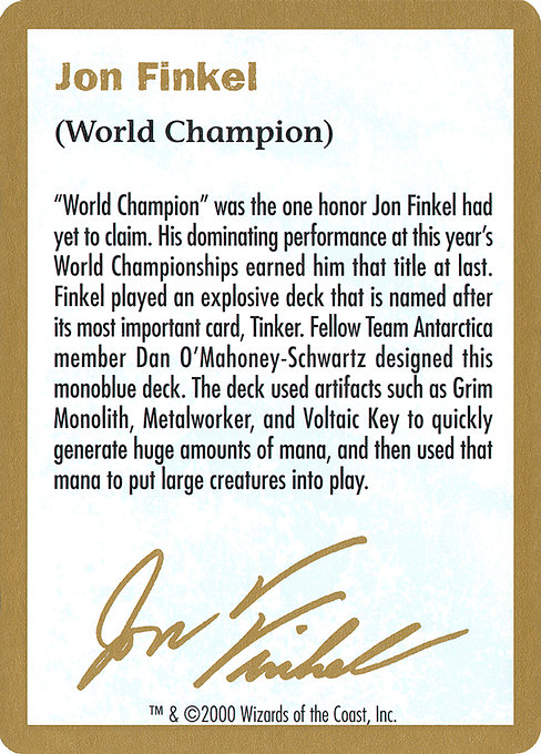 Jon Finkel Bio highlighted card art
