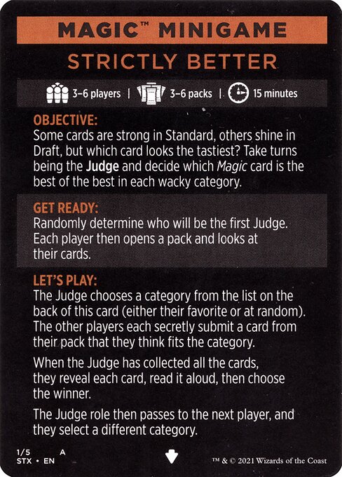 Strictly Better // Strictly Better (cont'd) from Strixhaven: School of Mages Minigames