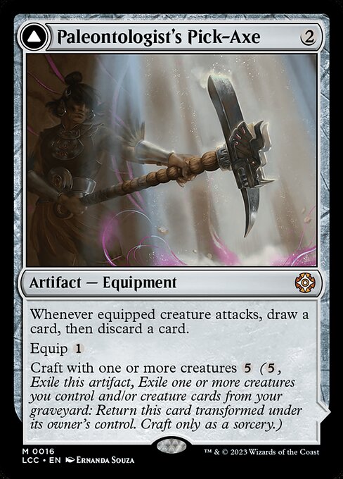 Paleontologist's Pick-Axe // Dinosaur Headdress from The Lost Caverns of Ixalan Commander