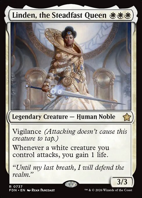 Linden, the Steadfast Queen highlighted card art