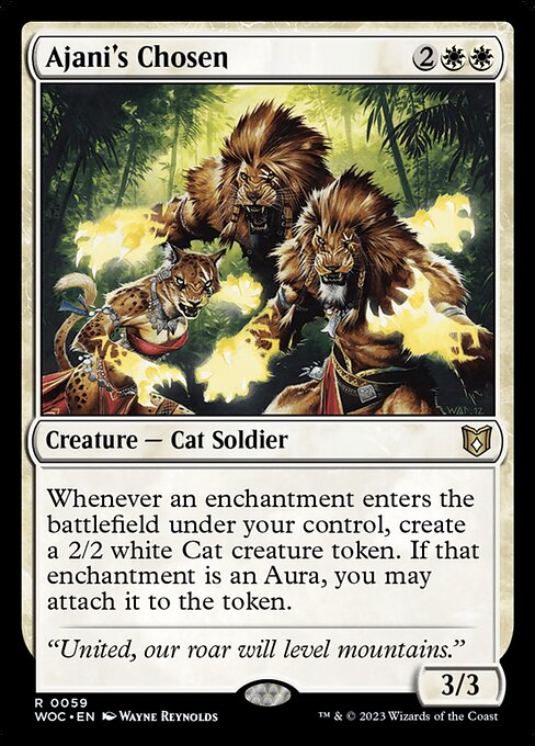 Ajani's Chosen highlighted card art