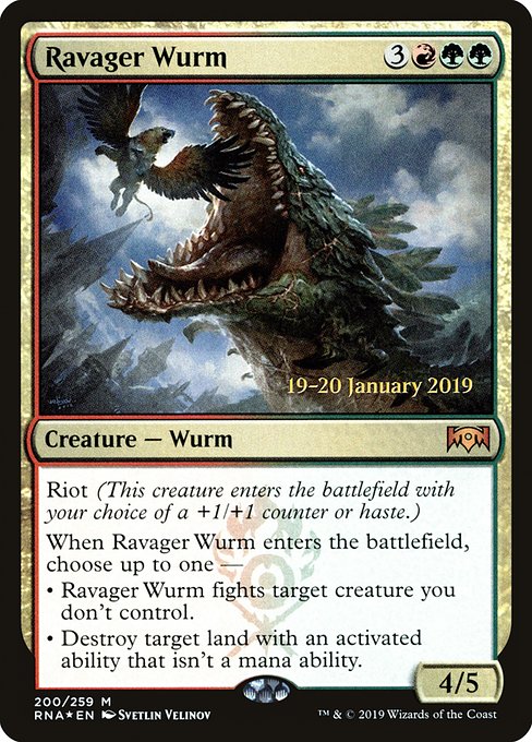 Ravager Wurm from Ravnica Allegiance Promos