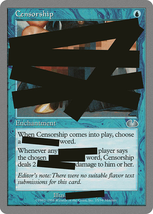 Censorship highlighted card art