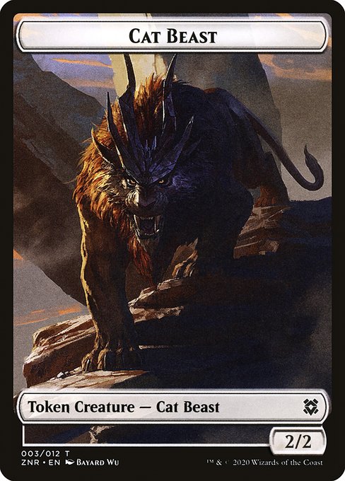 Cat Beast from Zendikar Rising Tokens