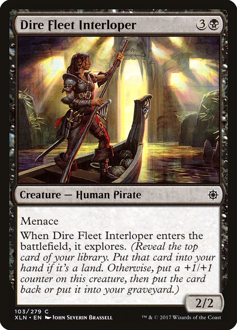 Dire Fleet Interloper highlighted card art