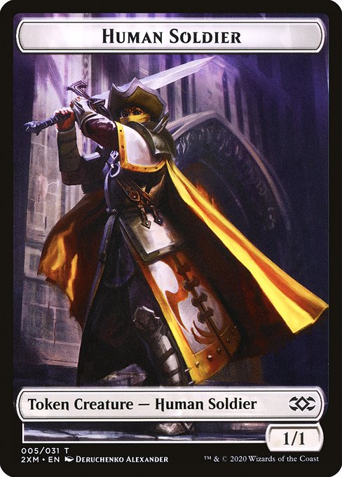 Human Soldier from Double Masters Tokens
