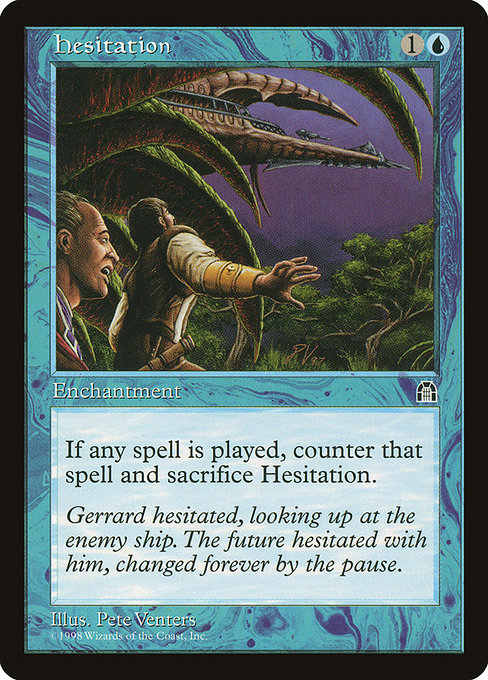 Hesitation highlighted card art