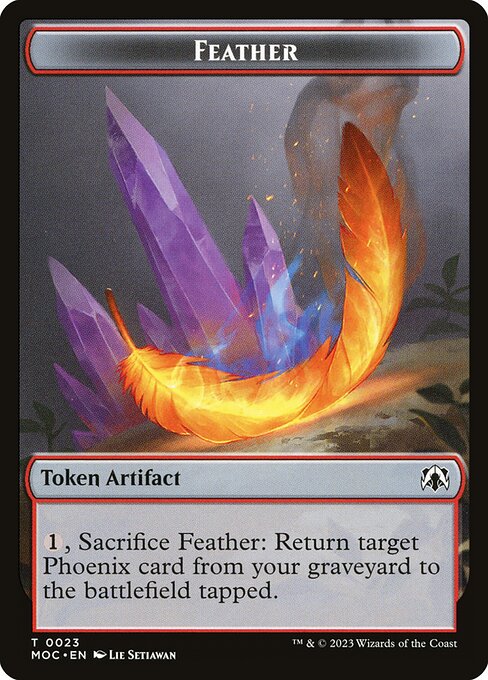 Feather highlighted card art