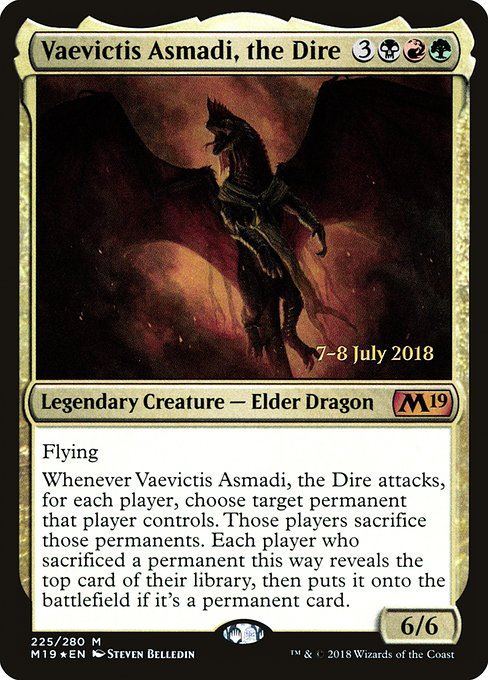 Vaevictis Asmadi, the Dire from Core Set 2019 Promos