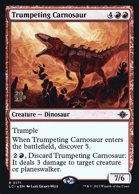 Trumpeting Carnosaur from The Lost Caverns of Ixalan Promos