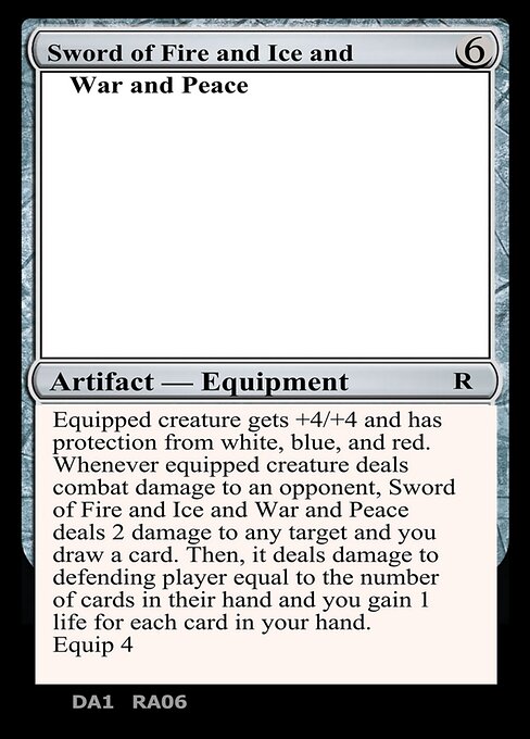 Sword of Fire and Ice and War and Peace highlighted card art