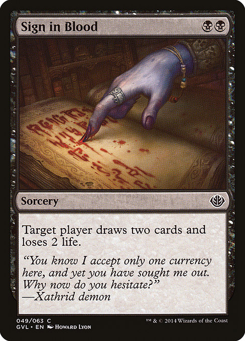 Sign in Blood from Duel Decks Anthology: Garruk vs. Liliana