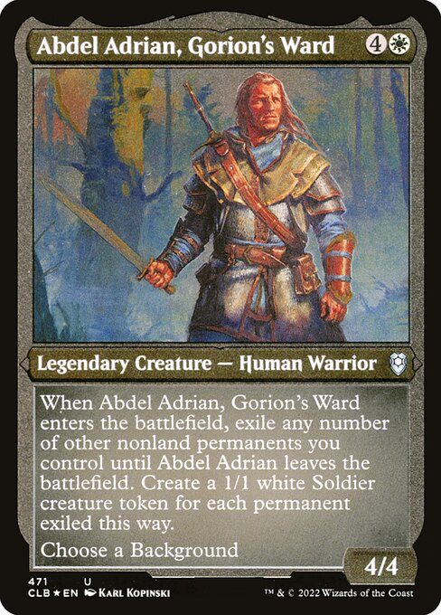Abdel Adrian, Gorion's Ward from Commander Legends: Battle for Baldur's Gate