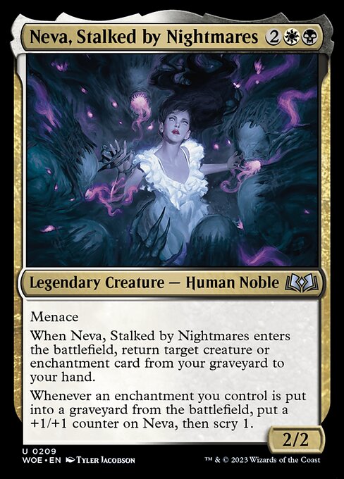 Neva, Stalked by Nightmares highlighted card art