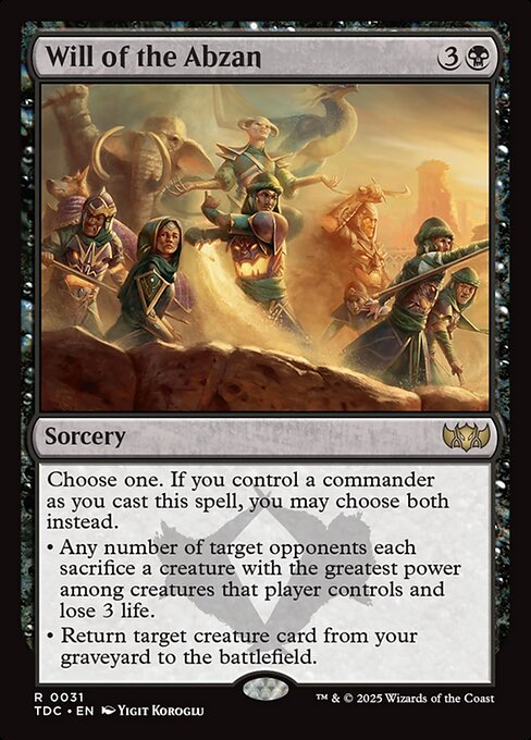 Will of the Abzan from Tarkir: Dragonstorm Commander