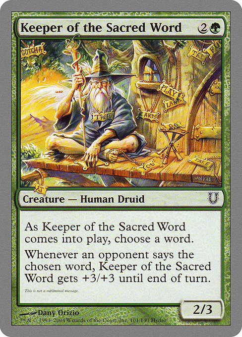 Keeper of the Sacred Word from Unhinged