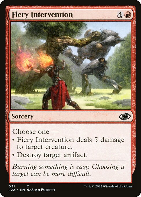 Fiery Intervention highlighted card art