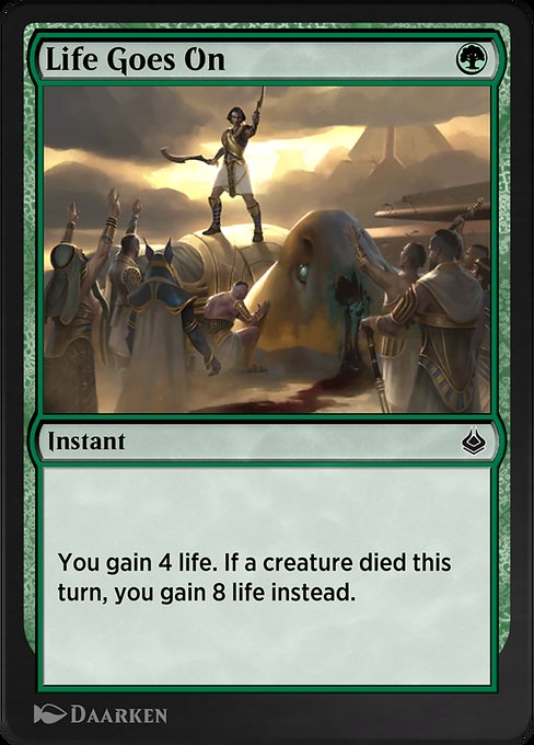 Life Goes On highlighted card art