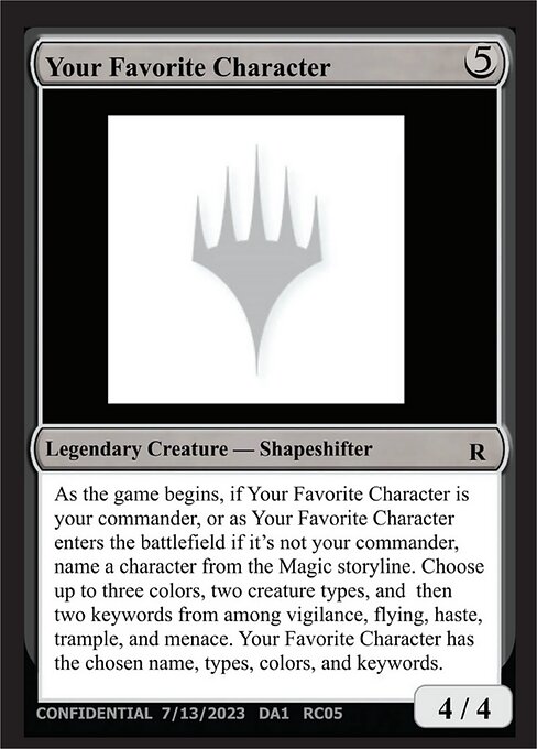 Your Favorite Character highlighted card art