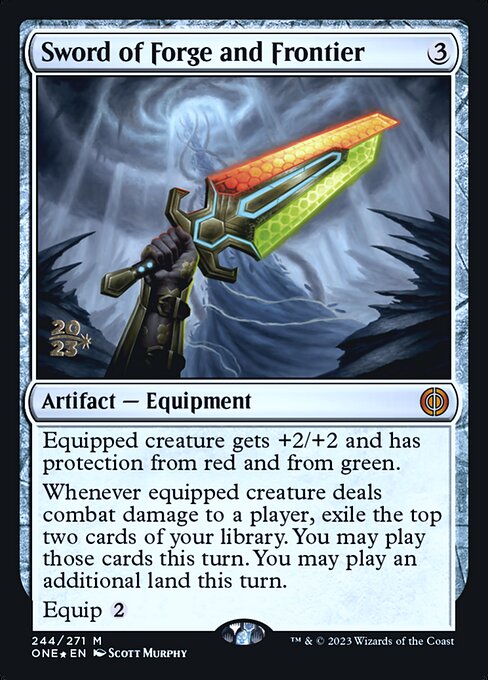 Sword of Forge and Frontier from Phyrexia: All Will Be One Promos