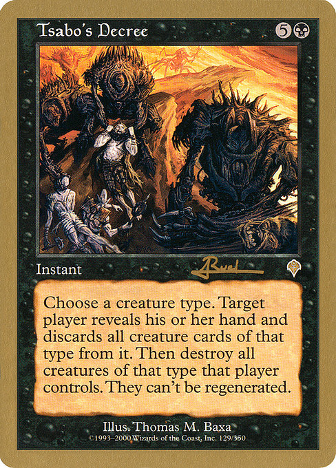 Tsabo's Decree highlighted card art