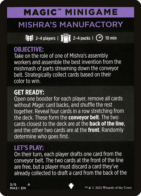 Mishra's Manufactory // Mishra's Manufactory (cont'd) from Modern Horizons 2 Minigames