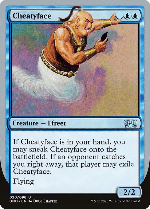 Cheatyface highlighted card art