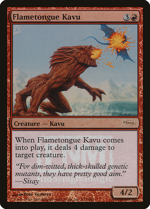 Flametongue Kavu from Friday Night Magic 2005