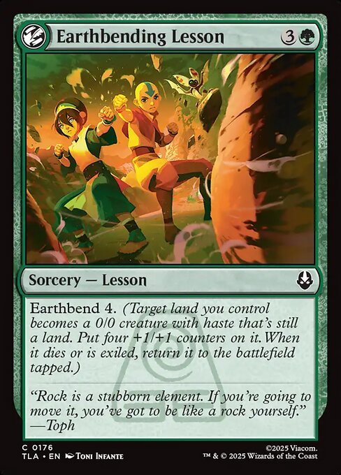 Earthbending Lesson highlighted card art