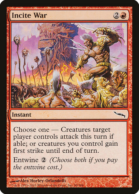 Incite War highlighted card art