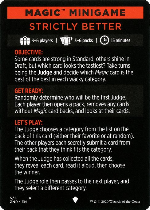 Strictly Better // Strictly Better (cont'd) from Zendikar Rising Minigames
