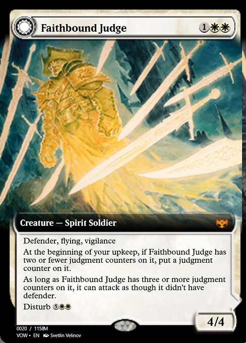 Faithbound Judge // Sinner's Judgment highlighted card art