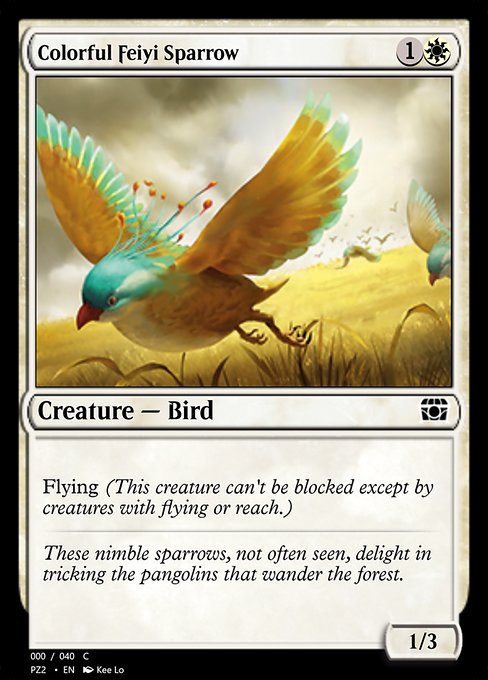 Colorful Feiyi Sparrow highlighted card art