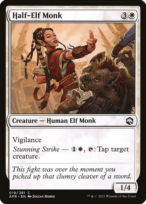 Half-Elf Monk highlighted card art