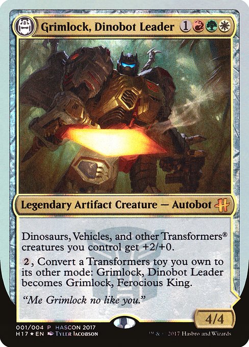 Grimlock, Dinobot Leader // Grimlock, Ferocious King highlighted card art