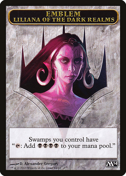 Liliana of the Dark Realms Emblem highlighted card art