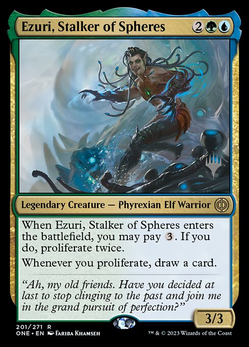 Ezuri, Stalker of Spheres from Phyrexia: All Will Be One Promos